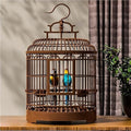 Retro Bird Cage, Parrot Carrier with Hook and Stand, Portable Birds Carrier for Balcony, Living Room, or Outdoor