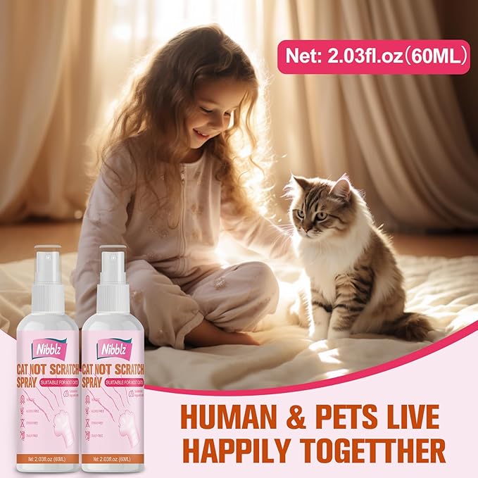 Natural Cat Repellent Spray 2PCS- Protect Indoor and Outdoor Furniture and Plants - Prevent Scratching and Marking, Suitable for Cats