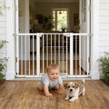 Easy Step Walk-Thru Baby Gate – Adjustable Safety Gate for Babies & Pets, Pressure Mount Kit, Includes Wall Cups – 29.7-59.8W x 30.5H, Auto-Close