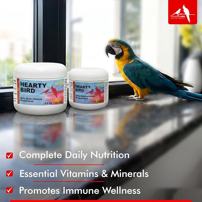 Morning Bird Hearty Bird 2 oz – Daily Multivitamin Powder for Birds – Energy Support - Healthy Growth – Nutrient Supplement for All Bird Types