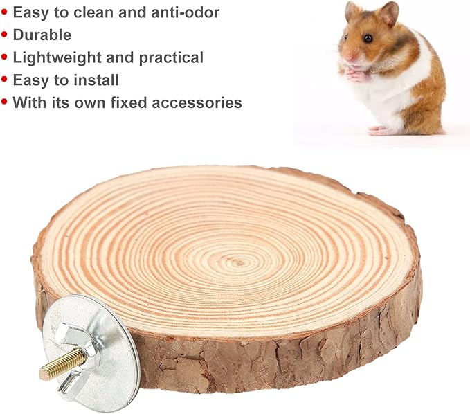 Round Wooden Springboard, Parrot Perches Stand Toy Bird Parrot Perch Bird Cage Accessories for Small Parakeets Cockatiels Hamster(10cm)