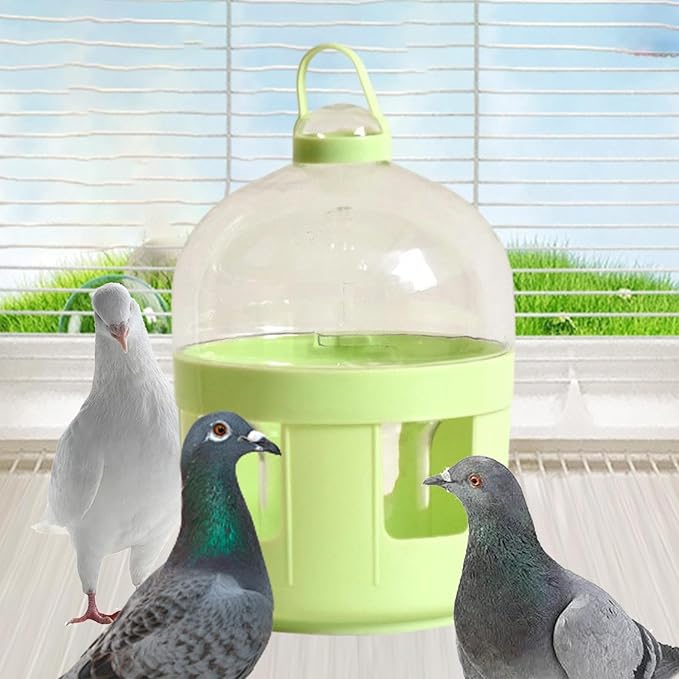 Pigeon Water Dispenser Bird Drinker Large Capacity Automatic Pet Water Pot Container Drinker Bottle for Parrot Lovebirds Duck, 2L