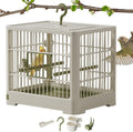 Travel Bird Cage - Portable Bird Carrier, Lightweight Detachable Tray | Hook Handle Container, Secure Travel Case for Lovebirds, Parrots, Finches, Parrotlets, Vet Visits, Outdoor Adventures