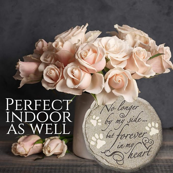 Cat or Dog Grave Marker or Garden Memorial Stone. No Longer By My Side But Forever In My Heart, Rainbow Bridge Pet Memorial Gifts. Waterproof and Weatherproof Pet Plaque, Condolence Gift