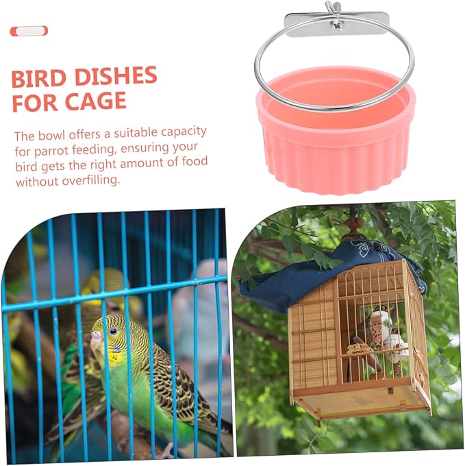 Stainless Steel Parrot Food Bowl Parrot Feeding Bowls for Cage Bird Feeders Bird Feeding Watering Supplies