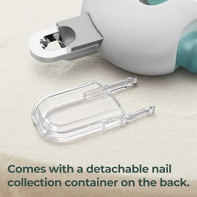 Cat Nail Clippers with a Removable Debris Collector, Adjustable Size, Built-in Hidden Nail File, Round Hole Blade, Safe Home pet Grooming Tool