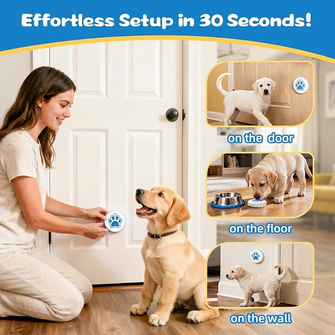 ChunHee Dog Training Bells for Door to Go Outside – Puppy Potty Training Bell, Chew-Resistant Design, 36 Ringtones, 0-115dB Adjustable Volume, Easy Way to Train Dogs to Signal Outside