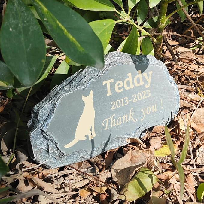 Personalized Cat Memorial Stones, Mountain Shape Garden Memorial Stone for Cat, Cat Headstone, Cat Tombstone, Pet Grave Marker for Cat, Pet Memorial Plaque Outdoor