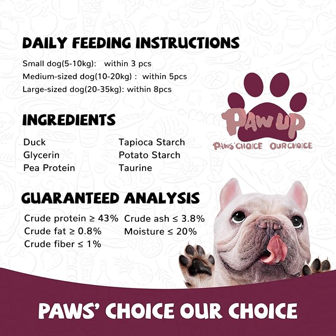 PAWUP Duck Jerky Rings Dog Treats, Natural Dog Duck Jerky Treats w/Taurine, High Protein Snacks for Small Medium Large Dogs, 12.5 oz