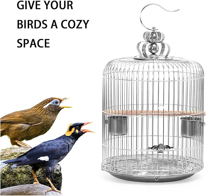 Aimery Bird Cage，Stainless Steel Birdcage，Small Bird cage，Bird Cages for Parrots，Travel Bird Cage，Bird Travel cage (Size : V38G)