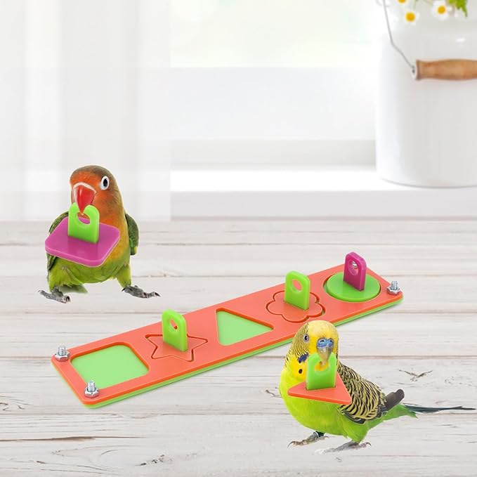 Hypeety Bird Intelligence Training Toy Puzzle Building Blocks for Parrot Budgies Parakeet Cockatiel Conure Cage Toy