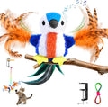 Cat Toys Flapping Bird, Catnip Toys for Indoor Cats Interactive Automatic Kitten Toy Kicker - Baby Plush/Feather/Crinkle, Rechargeable 4 Sounds/Off, Timed & Touch Activated, Clip & Hanging Rope