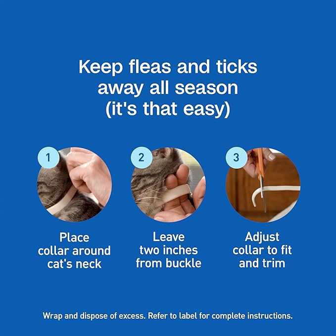 ADAMS Plus Flea & Tick Collar for Cats, Flea Collar for 7-Month Prevention, Adjustable Collar Fits Cats & Kittens, Kills Fleas & Ticks, 1 Count