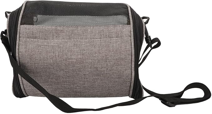 Transparent Bird Carrier Bag, Portable Lightweight Parrot Travel Cage with Ventilated Mesh and Rattan Weave for Cockatiels Parakeets Small Birds (Gray)