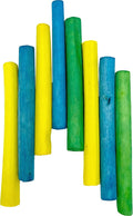 5516 Skinny Rainbow Sola Logs Pk8 - Handcut Natural Sola Bird Foot Toys, Bright Assorted Colors, Pet Safe, Lightweight, Easy for Birds to Hold and Shred