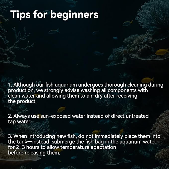 1.5 Gallon Aquarium Starter Kits - Plastic Fish Tank Kit Clear Beta Fish Tank Small with Filteration Oxygenation, Water Circulation, Lighting - Beginner's Gift for Guppy, Shrimp, Goldfish