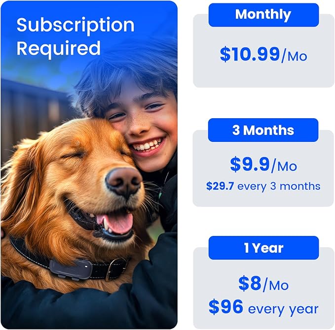 SEEWORLD Cat Tracker Dog Tracking Device with Real-Time Location | Activity Sleeping Monitoring | Geo-Fence for All Collars-iOS & Android (Subscription Required)