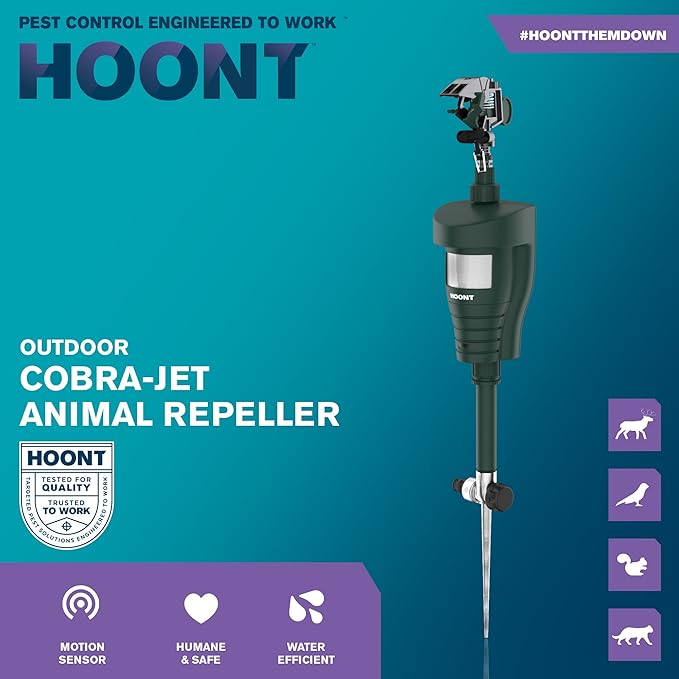 Hoont Cat Repellent- Squirrel Deterrent- Motion Activated Sprinkler- Outdoor- Deer Repellent-Cat Deterrent-Skunk Repellent-Dog Repellent for Yard and Garden