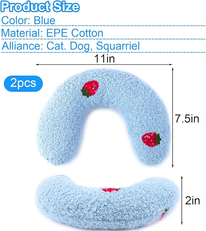 Mity rain 2PCS Dog Pillow, Anxiety Relief Pillow for Dog, Ultra Soft High Density Calming Pillow for Joint Relief Sleeping Improve, Pet Calming Pillow Blue