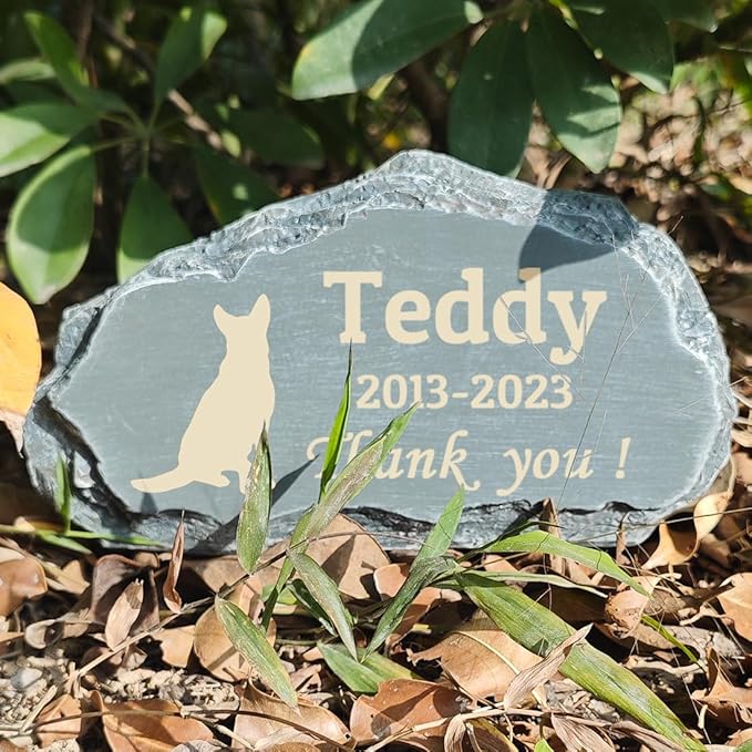 Personalized Cat Memorial Stones, Mountain Shape Garden Memorial Stone for Cat, Cat Headstone, Cat Tombstone, Pet Grave Marker for Cat, Pet Memorial Plaque Outdoor