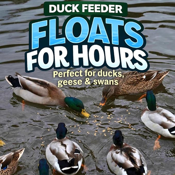Duck Feeder Floating Duck Food Pellets for Ponds & Parks | Safe Feed for Ducks, Geese & Swans | Floats for Hours | with Niacin | Ditch The Bread, Feed The Revolution (5 lb)