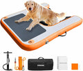Inflatable Dog Water Ramp, Non-Slip Floating Dock Ladder for Pools, Boats & Lakes, Pool Ramp for Dogs Up to 200 Pounds, Orange