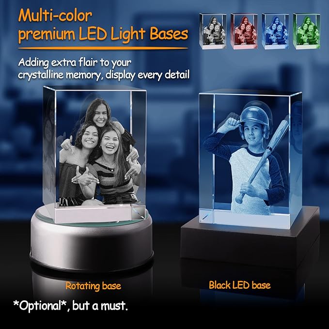 Dog Memorial Gifts for Pet Loss – Personalized Crystal Photo for Dogs & Cats, Custom Laser Etched Crystal (Large Portrait)