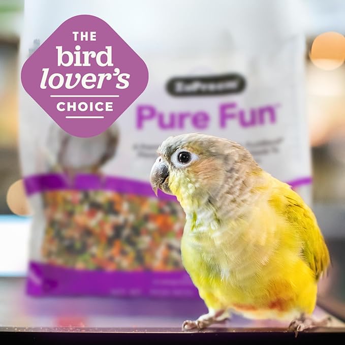 ZuPreem Pure Fun Bird Food, Parrot, Conure, Caique, African Grey and Pellet Blend for Medium Large Birds, Bird Food Mixer Topper, Enriching Variety (ML, 2 lbs) (Pack of 2)