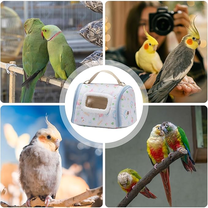 Parrot Travel Carrier - Windowed Bird Transport Box, Portable Wild Bird Carrier, Birds Transport Cage | Ideal for Parakeet Conure Cockatiel Canary African Grey Lovebird Hiking Camping Outdoor Travel