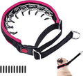 Martingale No Pull Dog Collar - Heavy Duty Nylon With Buckle, Adjustable Anti Pull Reflective Slip Collar for Large Medium Small Dog Training Walking M Hot Pink