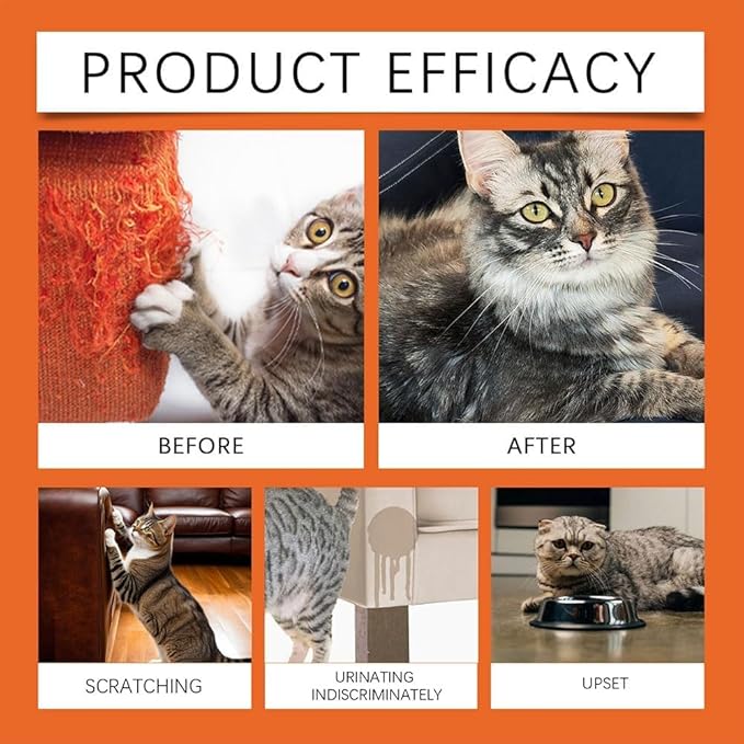 Cat Deterrent Spray for Indoor and Outdoor, Safe Indoor & Outdoor Deterrent for Furniture & Carpet Protection, Natural Anti-Scratch Spray for Cats, for Sofa, Rugs, Chairs,100ML| 3.4oz
