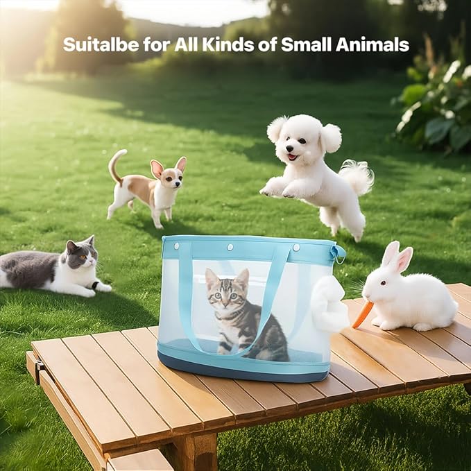 Dog Purse Carrier for Small Dogs - Pet Carrier for Cat, Soft Sided Dog Carrier for Small Animals,Collapsible Breathable Lightweight Pet Carrier Sling for Outing Travel Vet-Light Blue
