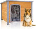 44.48" Large Dog House Winter Warm Outdoor Weatherproof Dog Houses for Large Dogs Outside Dog House Doghouse Wooden Dog Kennel
