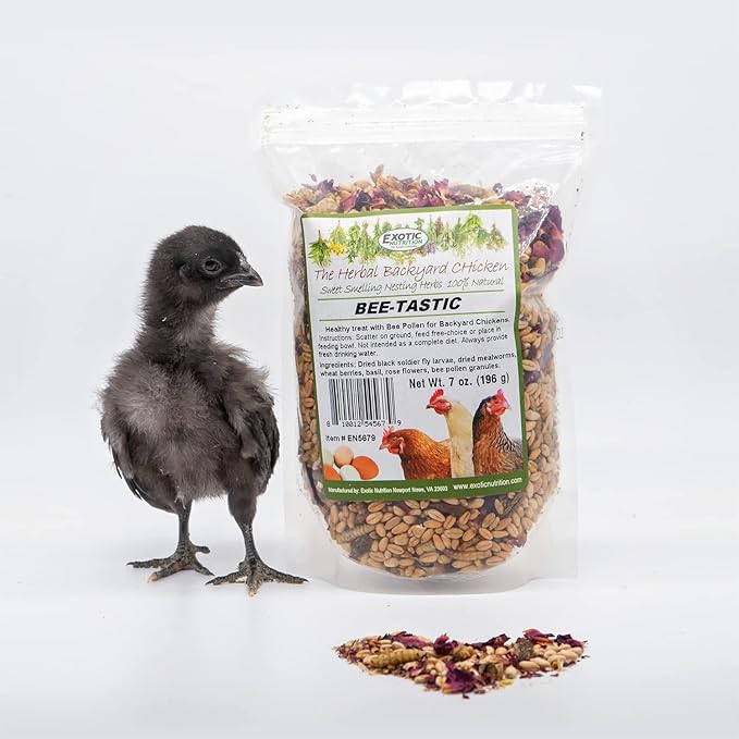 Exotic Nutrition Bee-Tastic - Healthy All-Natural Chicken Treat - Dried Insects, Flowers, Herbs Wheat Berries & Bee Pollen - Promotes Healthy Chickens & Eggs (1.5 lbs)