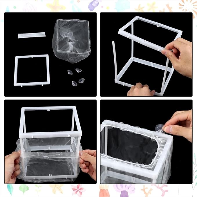 Fish Breeding Box - Aquarium Breeder Box, Mesh Box Fish Breeding Tanks | Fish Tank Breeding Isolation Box, Fish Fry Hatchery with Suction Cups, Juvenile Fish Separation Net for Fish clownfishh
