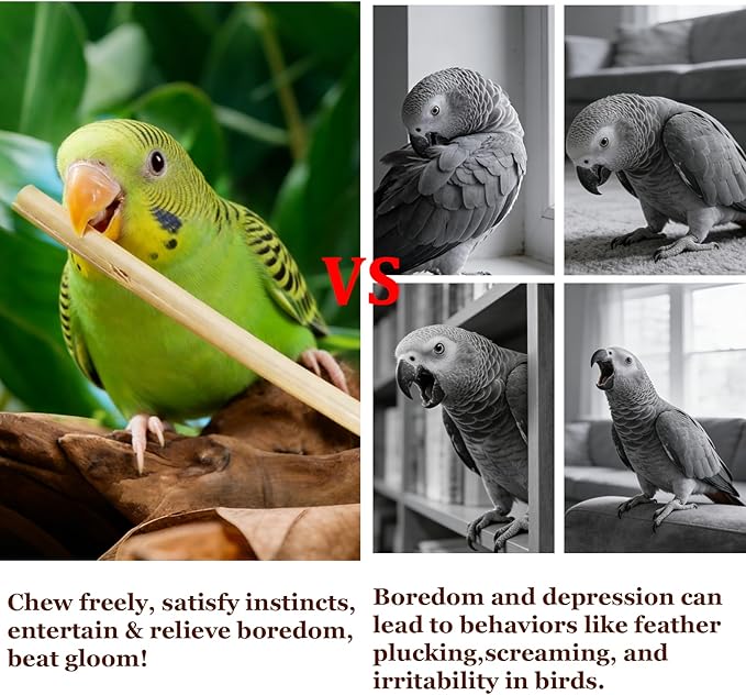 Hamiledyi Natural Bird Toys Foraging Parrot Shredding Toys Wheat Straw Chewing Toy for Cockatiel Lovebird Parakeet Budgie Small-Medium Birds (100 Pieces)