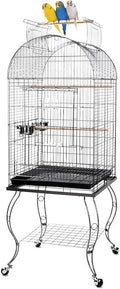 Large Open/Close Dome Play Top Style Parrot Bird Cage with 5/8-Inch Bar Spacing for Green Cheek Conures Lovebirds Budgies Canary Finch Parrotlet Portable Parrot Cage Removable Rolling Stand