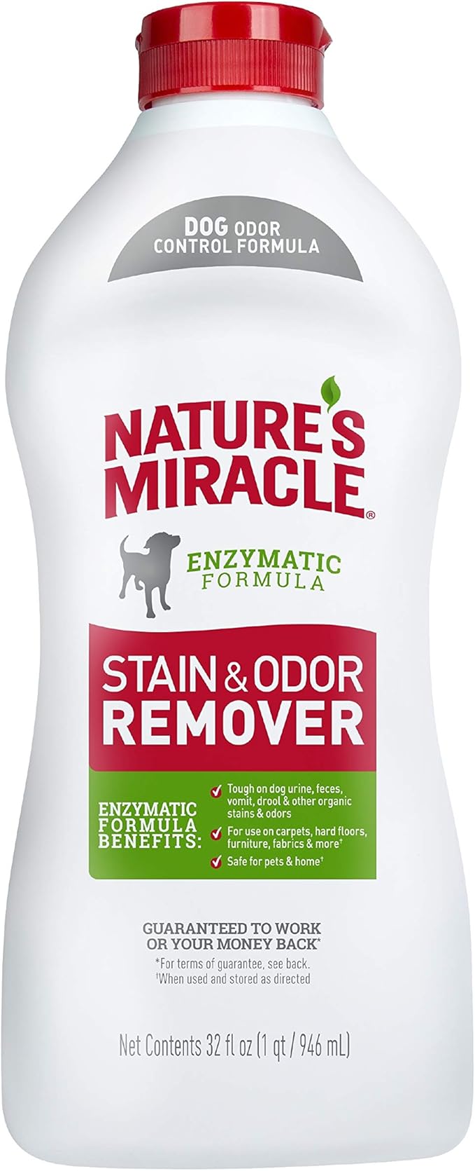 Nature's Miracle Stain and Odor Remover Dog 32 Ounces, Odor Control Formula, Pour