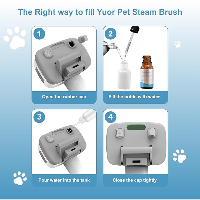 Pet Steam Brush for Dogs & Cats – Self Cleaning, 3 in 1 Hair Removal Comb Steam for Thinning & Grooming for Long & Short Haired Pets, Includes Pet Essence