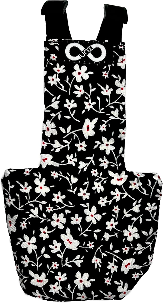 Chicken Diapers Duck Diaper Diaperalls for Hens, Roosters, Ducks, Ducklings - Reusable, Adjustable by Uni Infinity (Black Floral, Chicken Small, 1, Count)