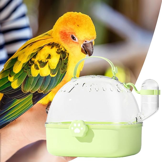 Bird Carrier Travel Cage, Portable Panoramic View Bird Travel Cage, Secure Ventilated Habitat with Water Bottle, Outdoor and Wild Adventures, Safe Transport for Small Birds, Parrots, Finches, Budgies