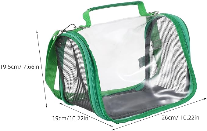 DOITOOL Small Bird Travel Cage Carrier Portable Bird Travel Carrier Bag Lightweight Green for Outdoor and Vacation Use