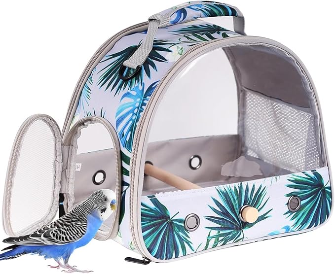 Portable Bird Carrier, Pet Travel Transport Cage for Small Animals (Blue, SBC)