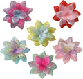 Dog Collar Flowers Accessories, 6 Pack Flower Charms for Dog & Cat Collars, Elastic Slide-On Decorative Flowers for Pet Collars