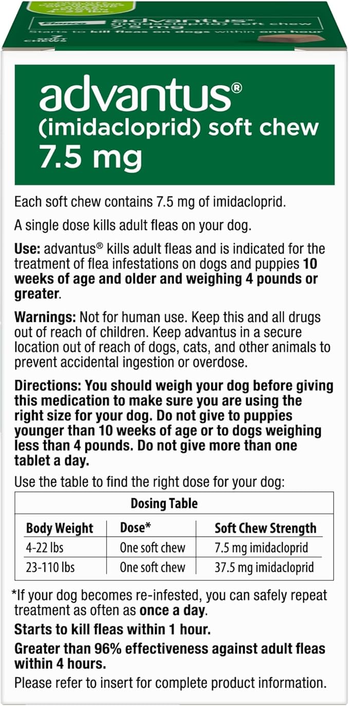 Advantus Dog Fast Acting Oral Flea Treatment Soft Chews Dogs 4 - 22 lbs. | 7 ct.