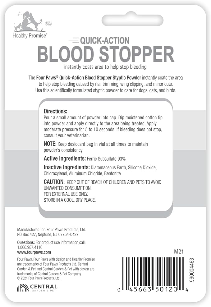 Four Paws Healthy Promise Pet Blood Stopper Powder 0.5 Oz. (Pack of 3)