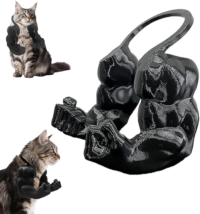 Creative Cat Muscle Arms,Cat Costumes for Cats Only,3D Printed Cat's Neck Arms with Muscle for Pet Cosplay, Birthday Party,Halloween Costume Accessories Lightweight Design