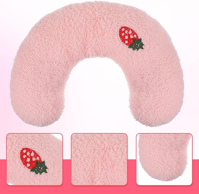 U-Shaped Pillow for Pets Cat Calming Pillows Indoor Pet Soft Fluffy Cat Dog Bed Anxiety Relief Half Donut Cuddler with Cute Embroidery Pattern Pet Neck Pillow for Cats Dogs Other Pets