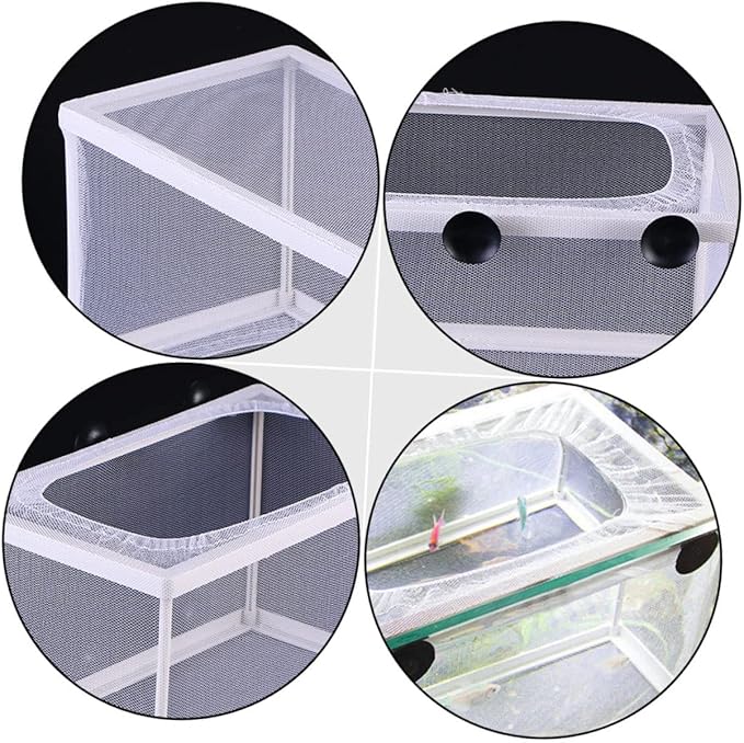 Large Fish Breeding Net with Suction Cups Hatchery Box for Fry Isolation Aquarium Divider Mesh Fish Breeding Divider for Tank Use