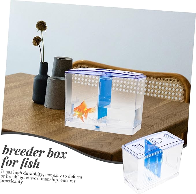 Fish Breeding Box Acrylic Isolation Hatchery Tank for Tropical Fish Guppies and Betta Fry Room Design with Removable Divider Easy to Clean and Install